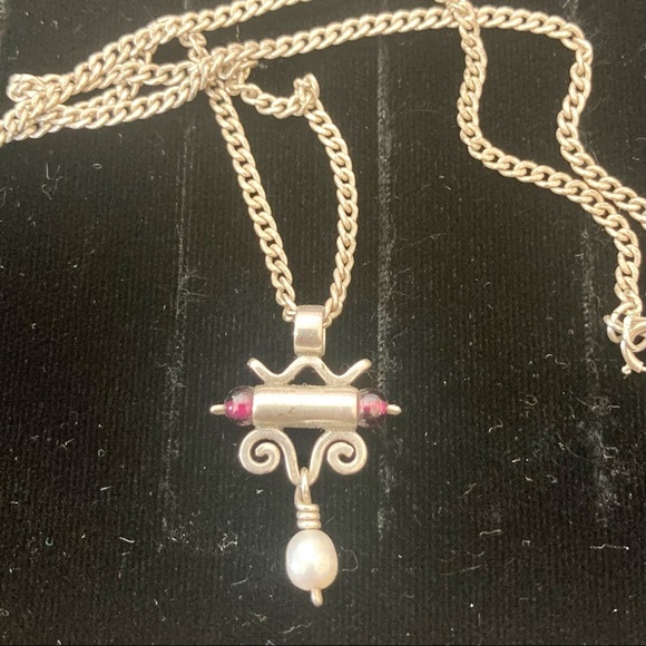 Silver Bead Drop Necklace - Picture 3 of 4